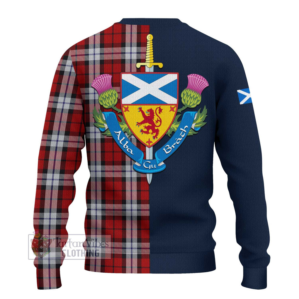 Tartan Vibes Clothing Brodie Dress Tartan Knitted Sweater with Scottish Lion Royal Arm Half Style