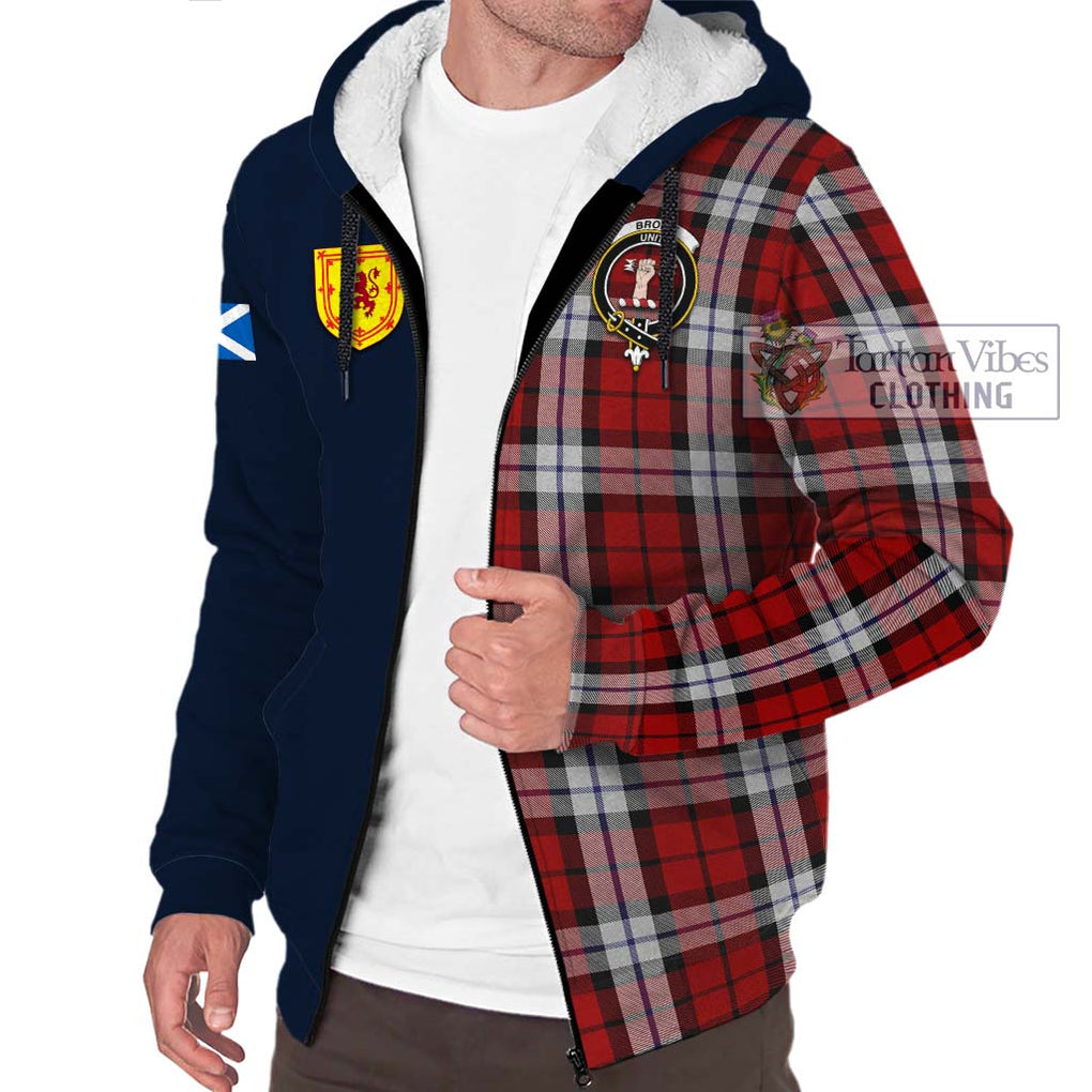 Tartan Vibes Clothing Brodie Dress Tartan Sherpa Hoodie with Scottish Lion Royal Arm Half Style