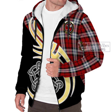 Brodie Dress Tartan Sherpa Hoodie with Family Crest and Celtic Symbol Style