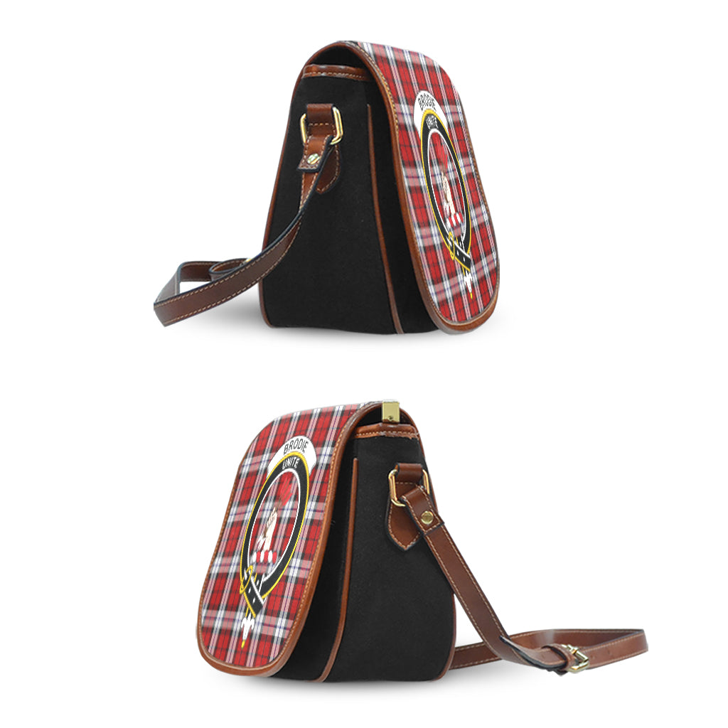 Brodie Dress Tartan Saddle Bag with Family Crest - Tartanvibesclothing