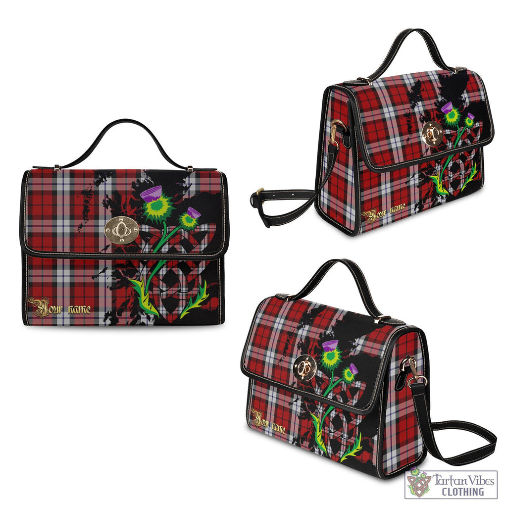 Tartan Vibes Clothing Brodie Dress Tartan Waterproof Canvas Bag with Scotland Map and Thistle Celtic Accents