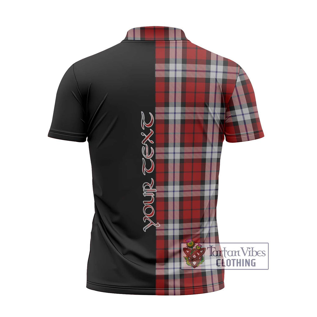 Brodie Dress Tartan Zipper Polo Shirt with Family Crest and Half Of Me Style - Tartanvibesclothing Shop