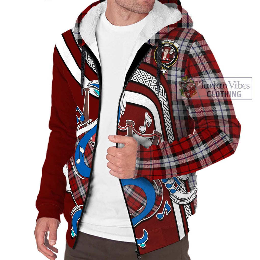 Brodie Dress Tartan Sherpa Hoodie with Epic Bagpipe Style Unisex - Tartanvibesclothing Shop