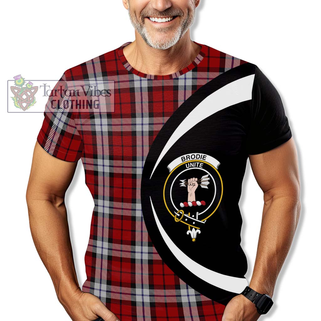 Tartan Vibes Clothing Brodie Dress Tartan T-Shirt with Family Crest Circle Style