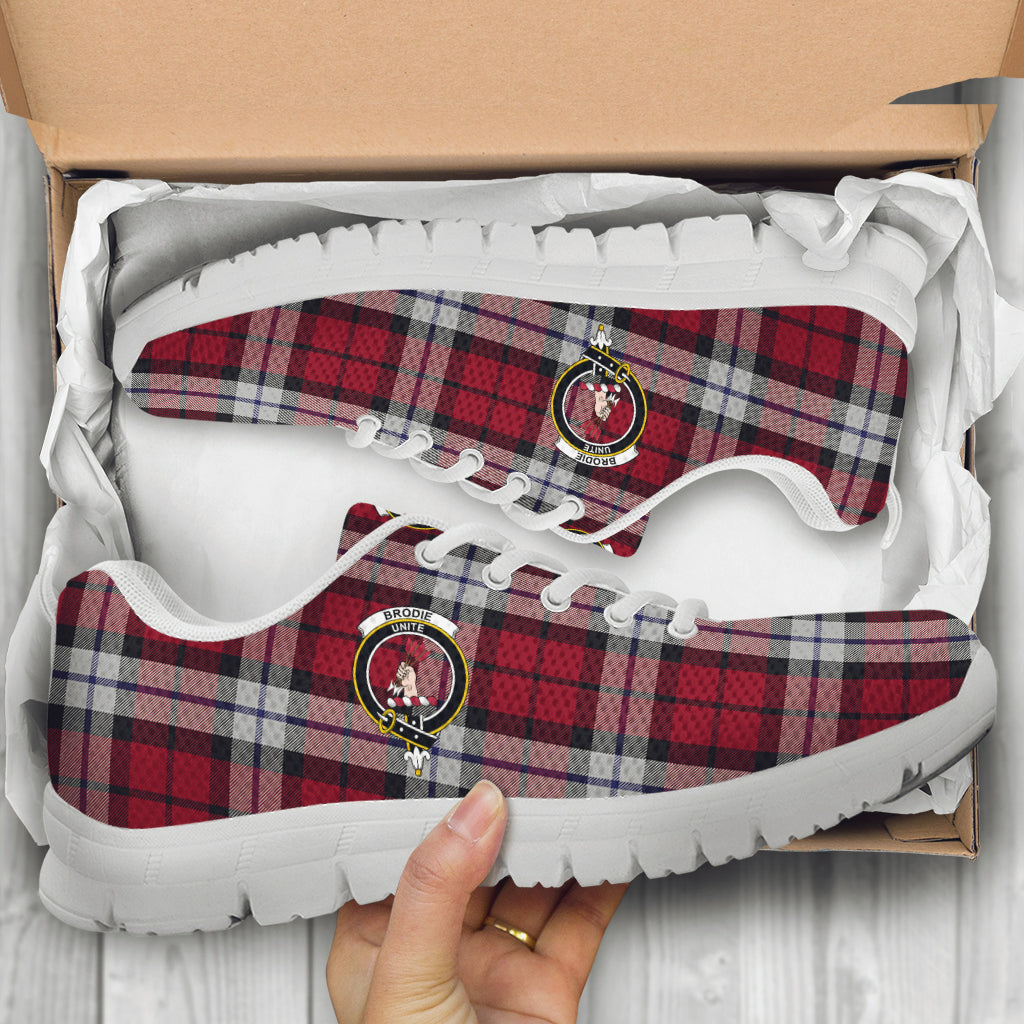 Brodie Dress Tartan Sneakers with Family Crest - Tartan Vibes Clothing