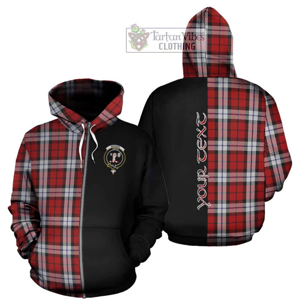 Brodie Dress Tartan Hoodie with Family Crest and Half Of Me Style - Tartanvibesclothing Shop