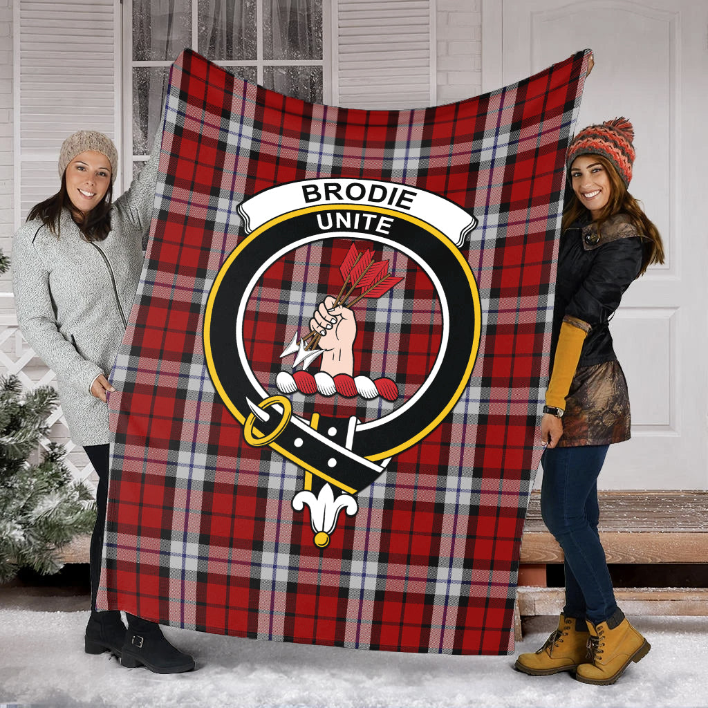 Brodie Dress Tartan Blanket with Family Crest - Tartan Vibes Clothing