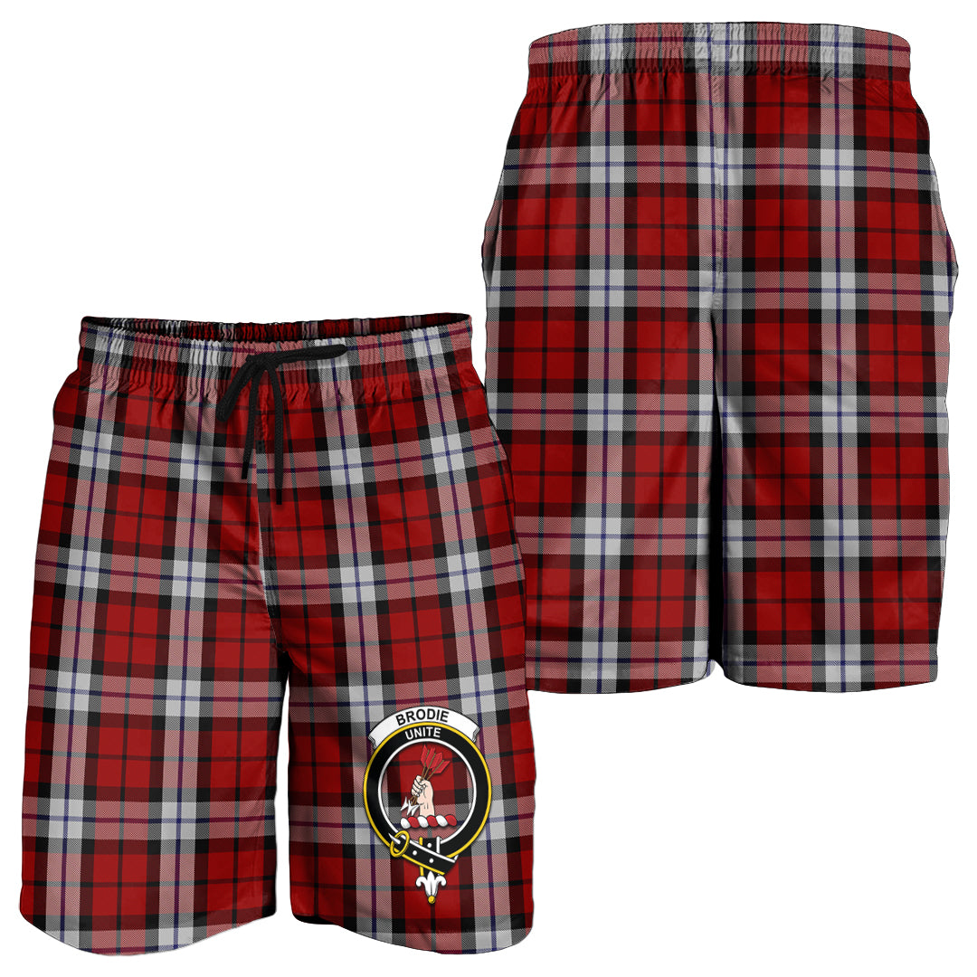 Brodie Dress Tartan Mens Shorts with Family Crest - Tartanvibesclothing