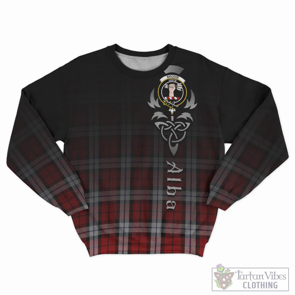 Tartan Vibes Clothing Brodie Dress Tartan Sweatshirt Featuring Alba Gu Brath Family Crest Celtic Inspired