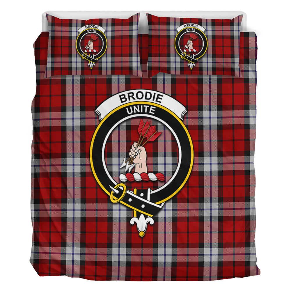 Brodie Dress Tartan Bedding Set with Family Crest - Tartan Vibes Clothing