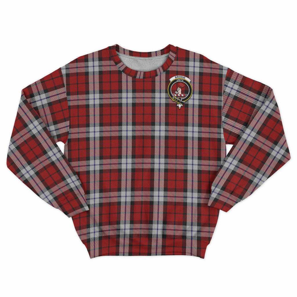 Brodie Dress Tartan Sweatshirt with Family Crest - Tartanvibesclothing