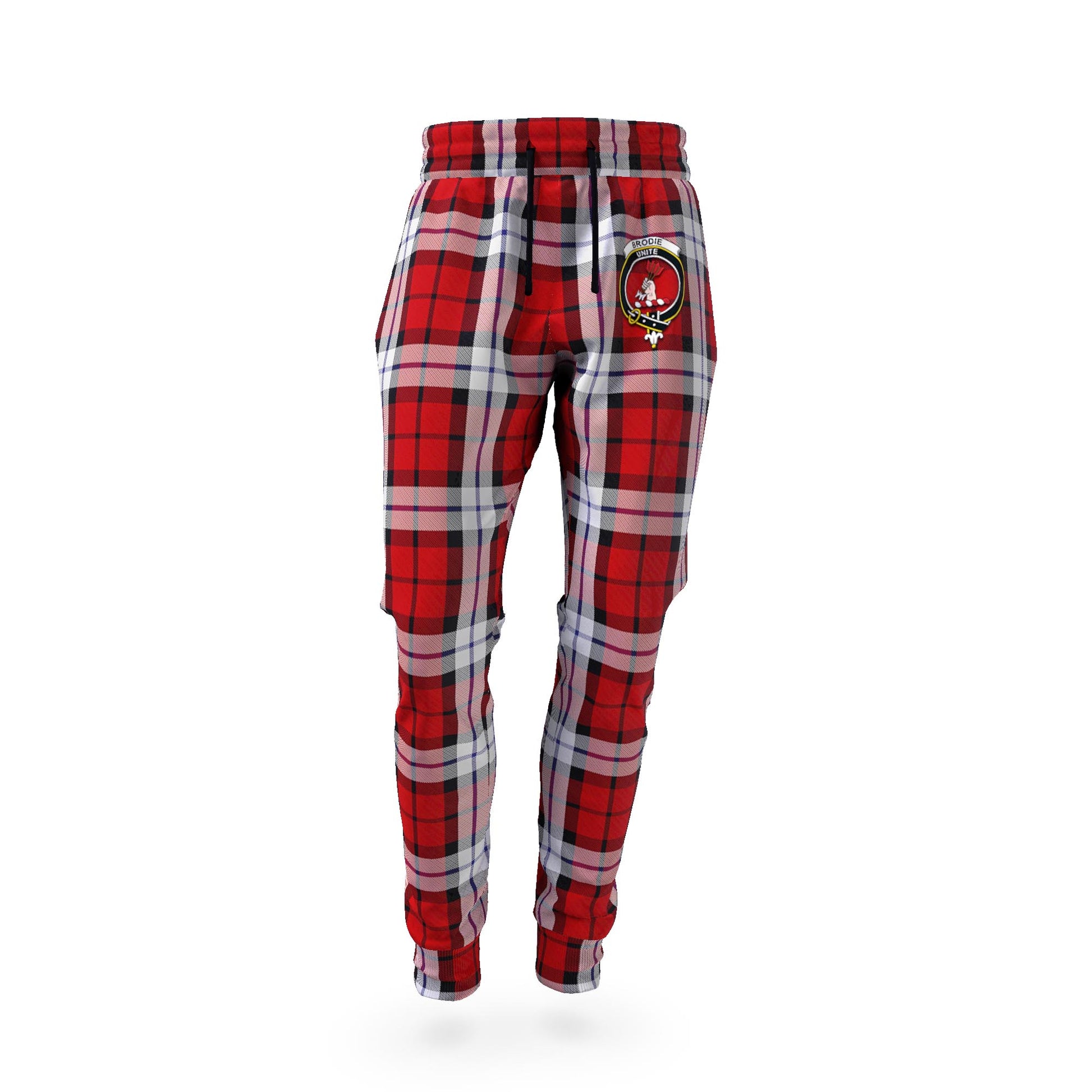 Brodie Dress Tartan Joggers Pants with Family Crest - Tartan Vibes Clothing