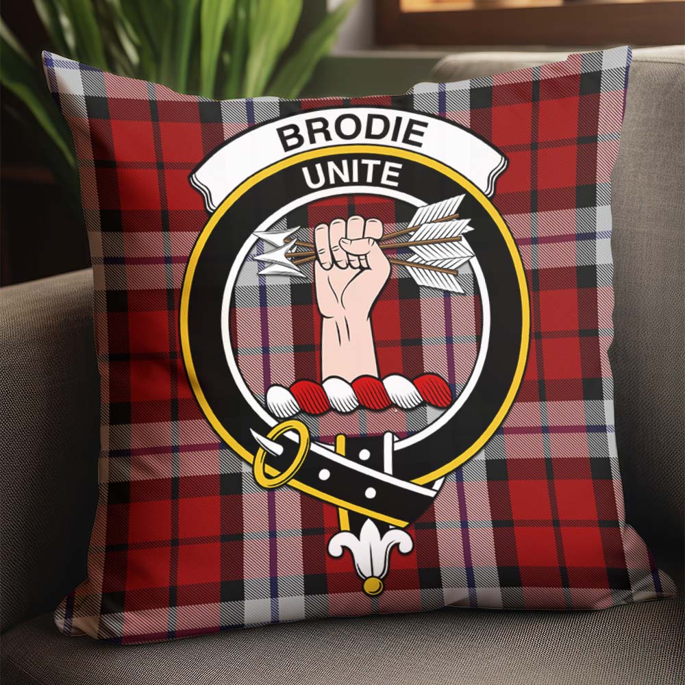 Brodie Dress Tartan Pillow Cover with Family Crest - Tartanvibesclothing