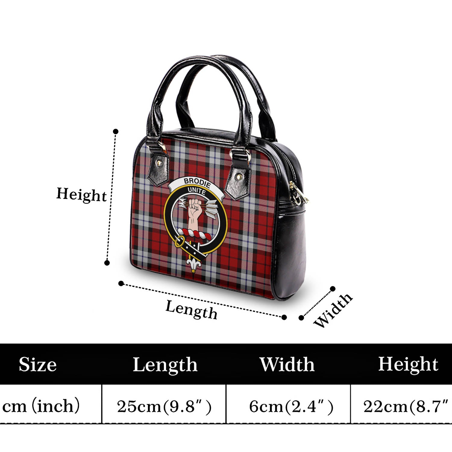 Brodie Dress Tartan Shoulder Handbags with Family Crest - Tartanvibesclothing