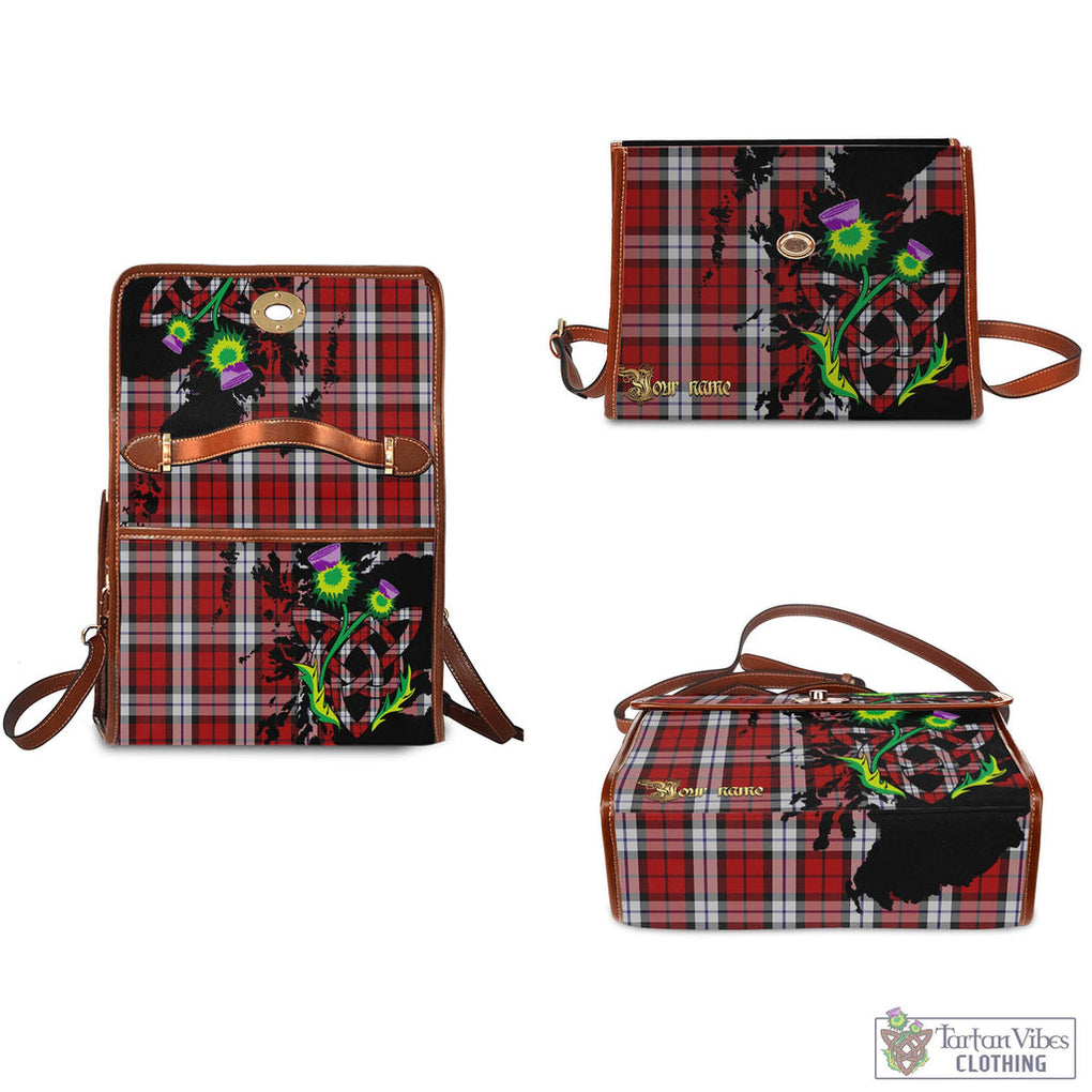 Tartan Vibes Clothing Brodie Dress Tartan Waterproof Canvas Bag with Scotland Map and Thistle Celtic Accents