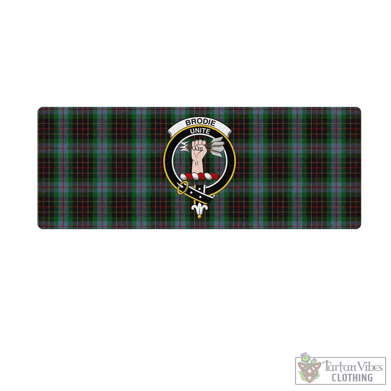 Tartan Vibes Clothing Brodie Hunting Tartan Mouse Pad with Family Crest