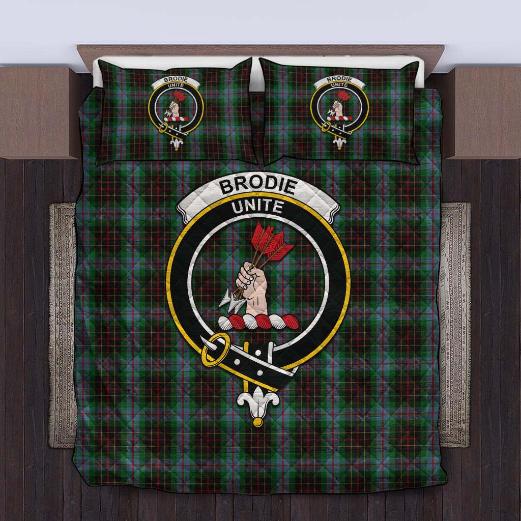 Brodie Hunting Tartan Quilt Bed Set with Family Crest Twin - Tartan Vibes Clothing