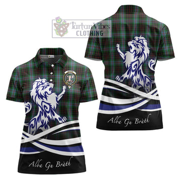 Brodie Hunting Tartan Women's Polo Shirt with Alba Gu Brath Regal Lion Emblem