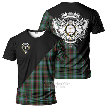 Brodie Hunting Tartan T-Shirt with Family Crest and Military Logo Style