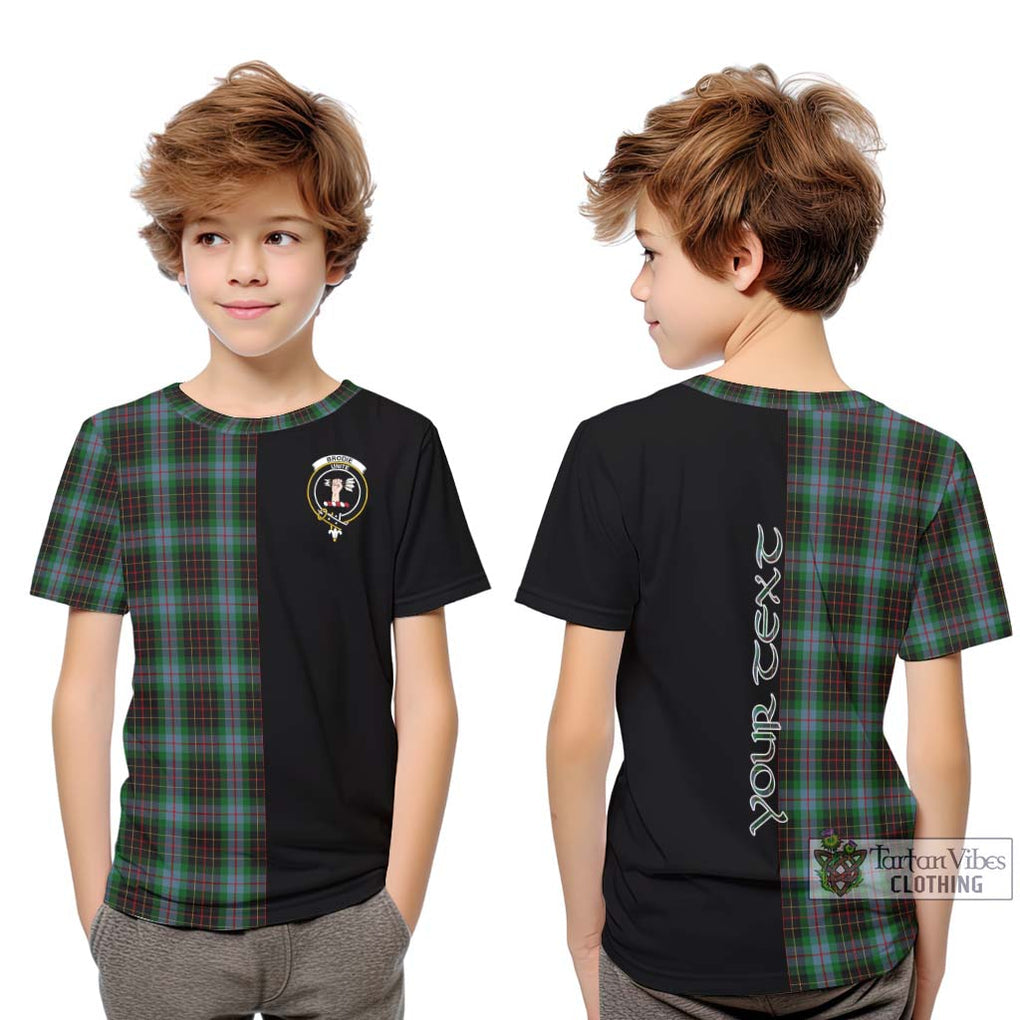 Brodie Hunting Tartan Kid T-Shirt with Family Crest and Half Of Me Style Youth XL Size14 - Tartanvibesclothing Shop