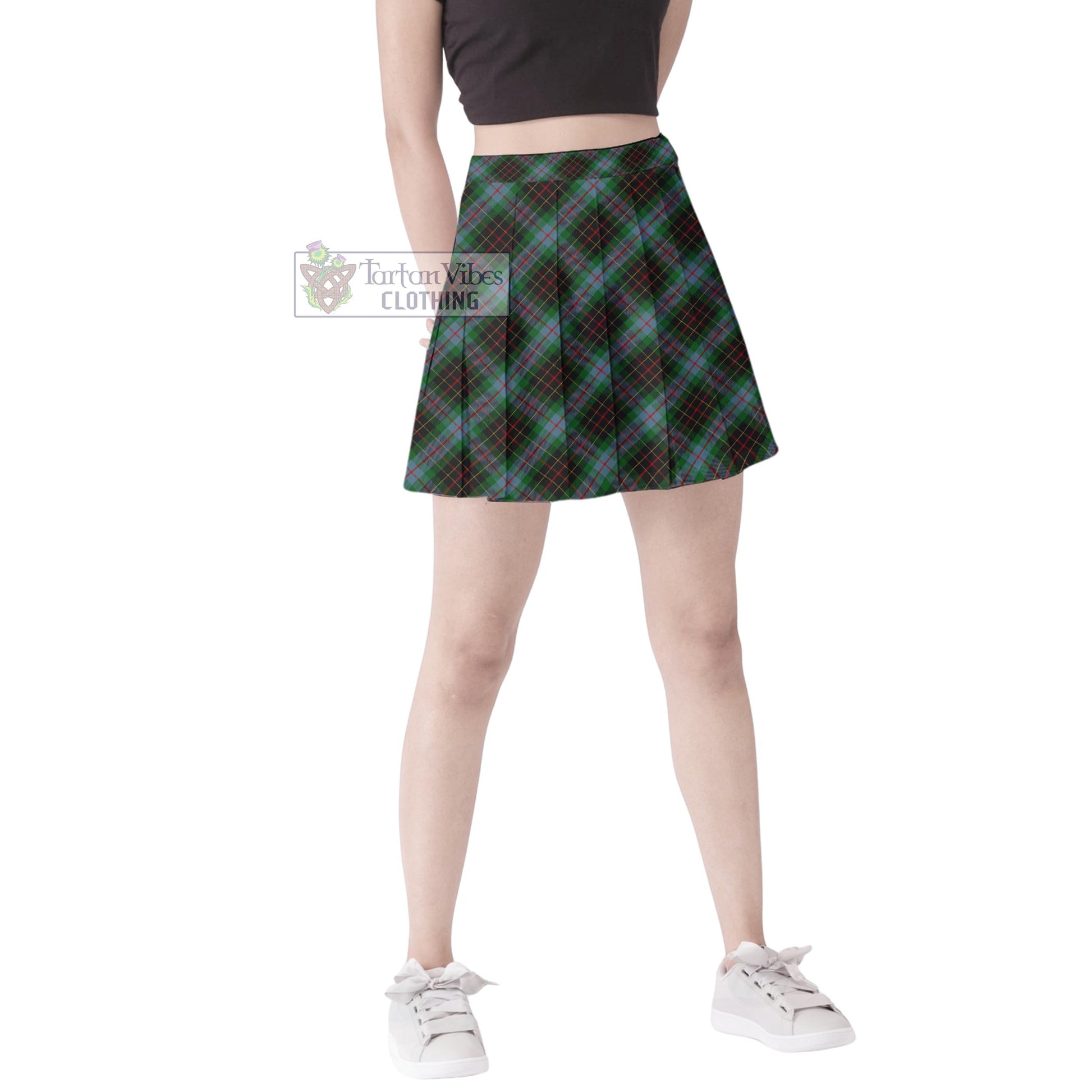 Tartan Vibes Clothing Brodie Hunting Tartan Women's Plated Mini Skirt