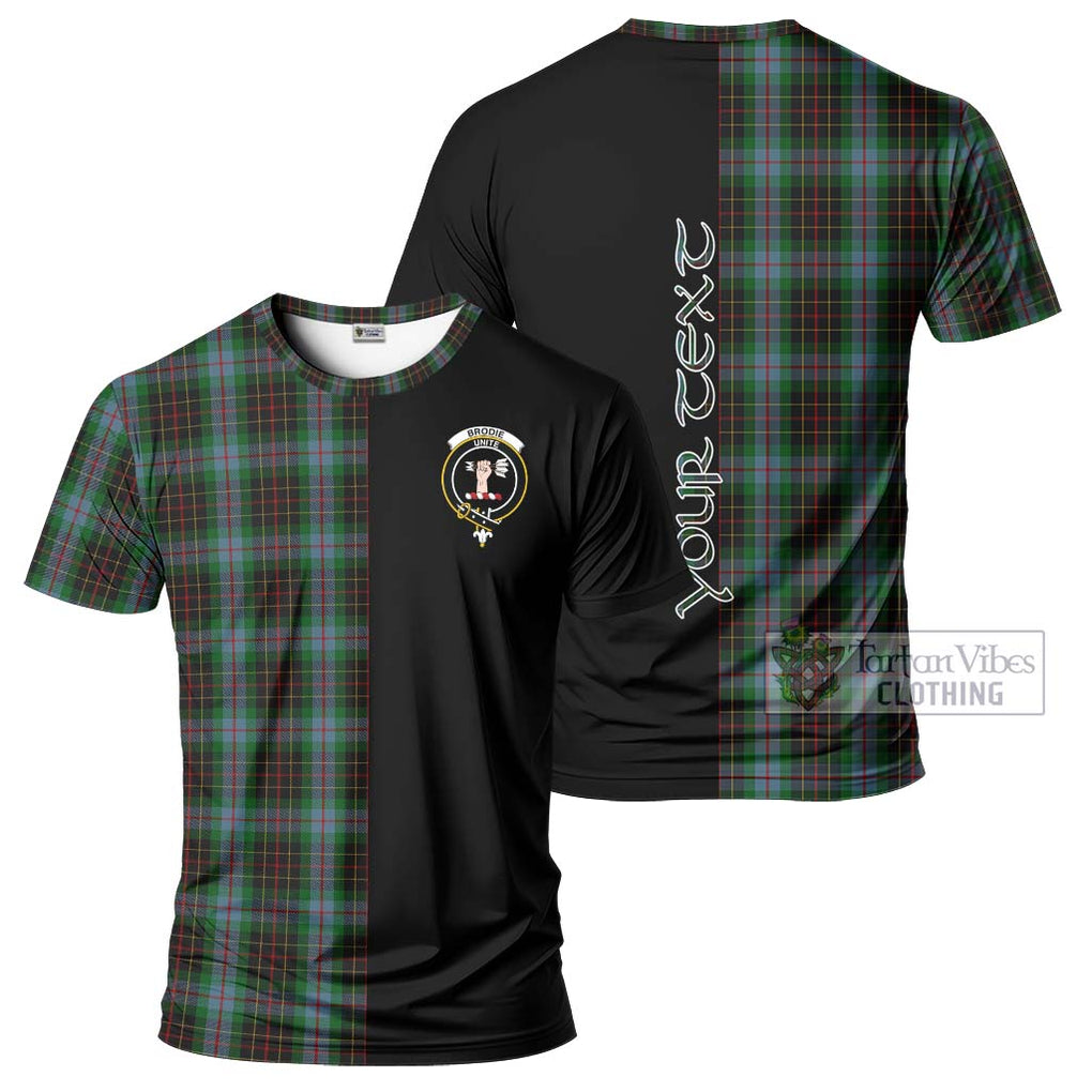 Brodie Hunting Tartan T-Shirt with Family Crest and Half Of Me Style Kid's Shirt - Tartanvibesclothing Shop