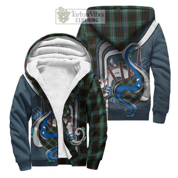 Brodie Hunting Tartan Sherpa Hoodie with Epic Bagpipe Style