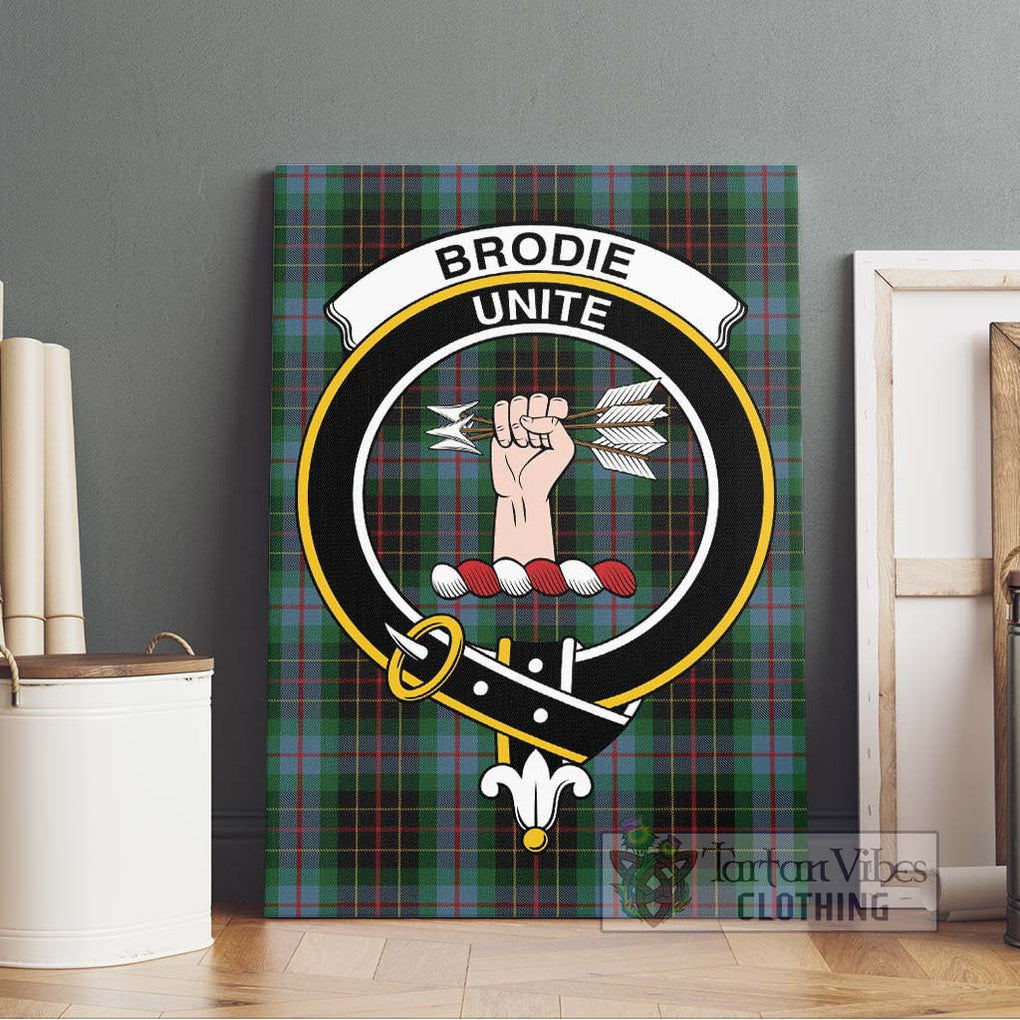 Brodie Hunting Tartan Canvas Print Wall Art with Family Crest Without Frame - Tartan Vibes Clothing