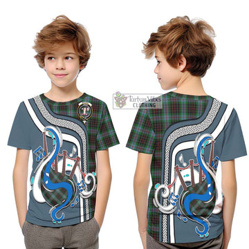 Brodie Hunting Tartan Kid T-Shirt with Epic Bagpipe Style