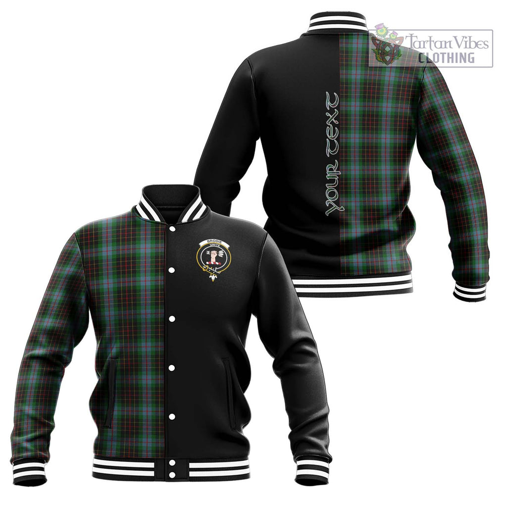 Brodie Hunting Tartan Baseball Jacket with Family Crest and Half Of Me Style Unisex - Tartanvibesclothing Shop