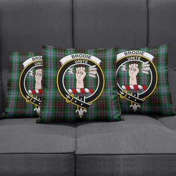 Brodie Hunting Tartan Pillow Cover with Family Crest