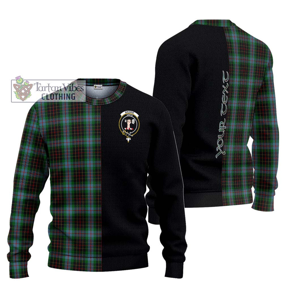 Brodie Hunting Tartan Knitted Sweater with Family Crest and Half Of Me Style Unisex - Tartanvibesclothing Shop