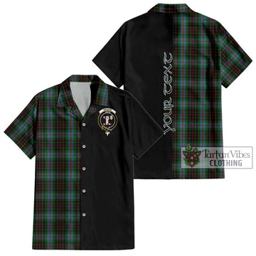 Brodie Hunting Tartan Short Sleeve Button Shirt with Family Crest and Half Of Me Style