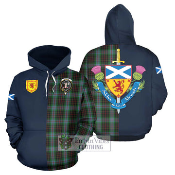 Brodie Hunting Tartan Hoodie Alba with Scottish Lion Royal Arm Half Style