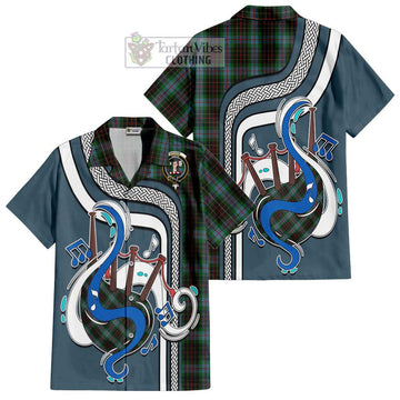 Brodie Hunting Tartan Short Sleeve Button Shirt with Epic Bagpipe Style