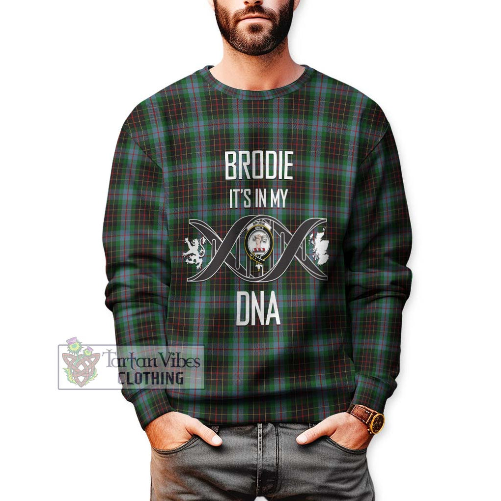 Brodie Hunting Tartan Sweatshirt with Family Crest DNA In Me Style Unisex - Tartanvibesclothing Shop