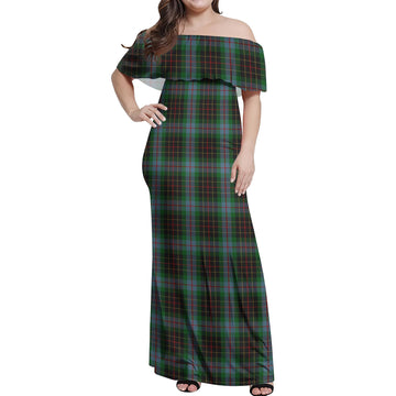 Brodie Hunting Tartan Off Shoulder Long Dress