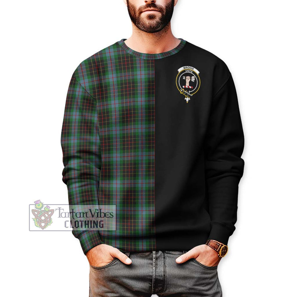 Brodie Hunting Tartan Sweatshirt with Family Crest and Half Of Me Style Unisex - Tartanvibesclothing Shop