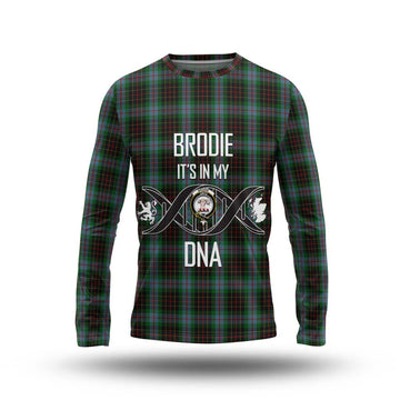 Brodie Hunting Tartan Long Sleeve T-Shirt with Family Crest DNA In Me Style