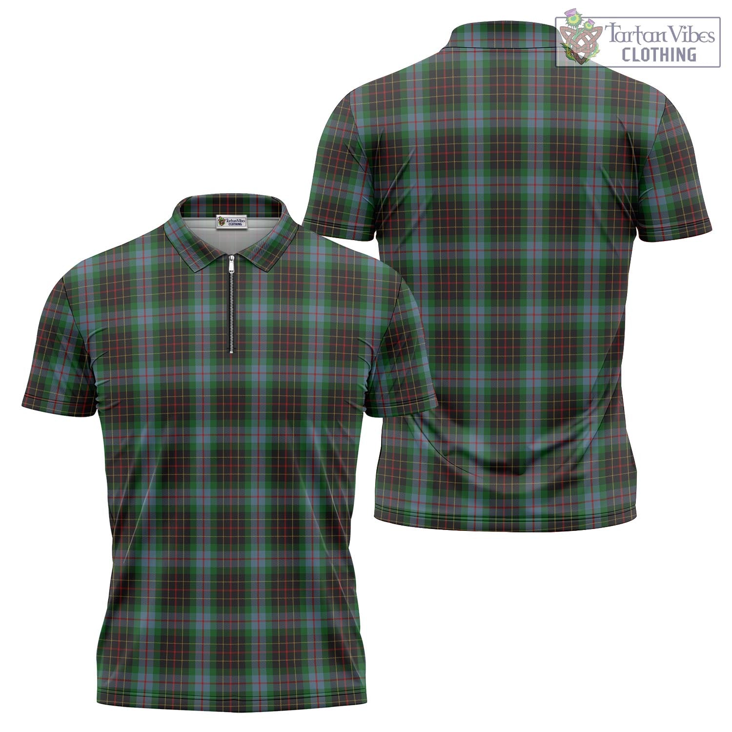 Tartan Vibes Clothing Brodie Hunting Tartan Zipper Polo Shirt