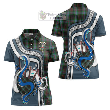 Brodie Hunting Tartan Women's Polo Shirt with Epic Bagpipe Style