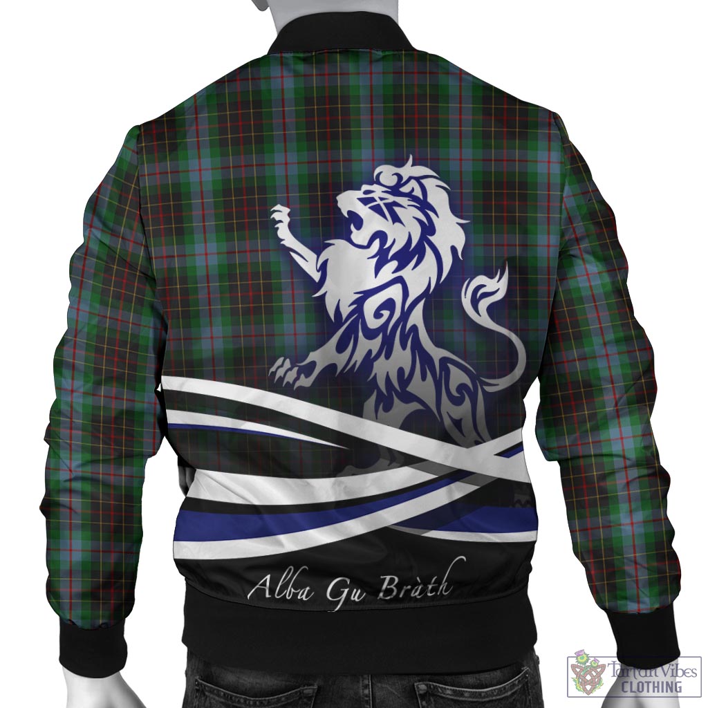 Tartan Vibes Clothing Brodie Hunting Tartan Bomber Jacket with Alba Gu Brath Regal Lion Emblem