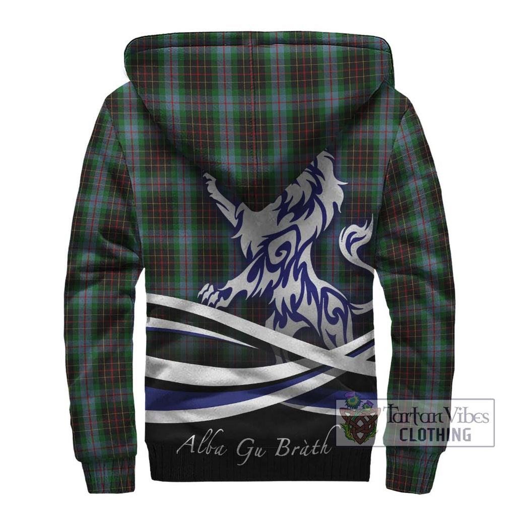 Brodie Hunting Tartan Sherpa Hoodie with Alba Gu Brath Regal Lion Emblem - Tartanvibesclothing Shop