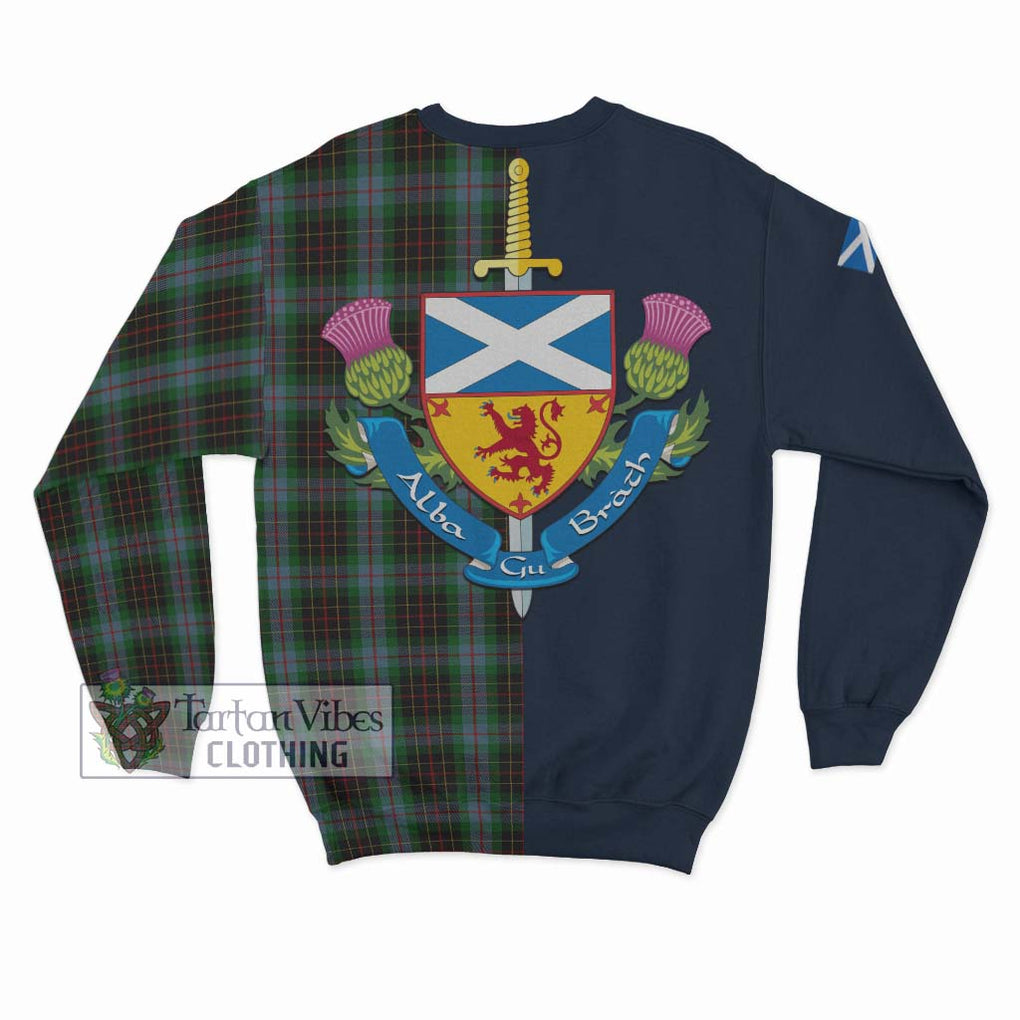 Tartan Vibes Clothing Brodie Hunting Tartan Sweatshirt with Scottish Lion Royal Arm Half Style