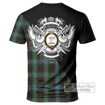 Brodie Hunting Tartan T-Shirt with Family Crest and Military Logo Style