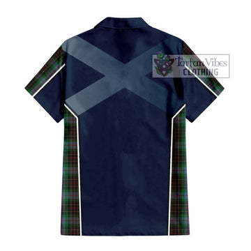 Brodie Hunting Tartan Short Sleeve Button Shirt with Family Crest and Lion Rampant Vibes Sport Style