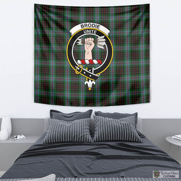 Brodie Hunting Tartan Tapestry Wall Hanging and Home Decor for Room with Family Crest