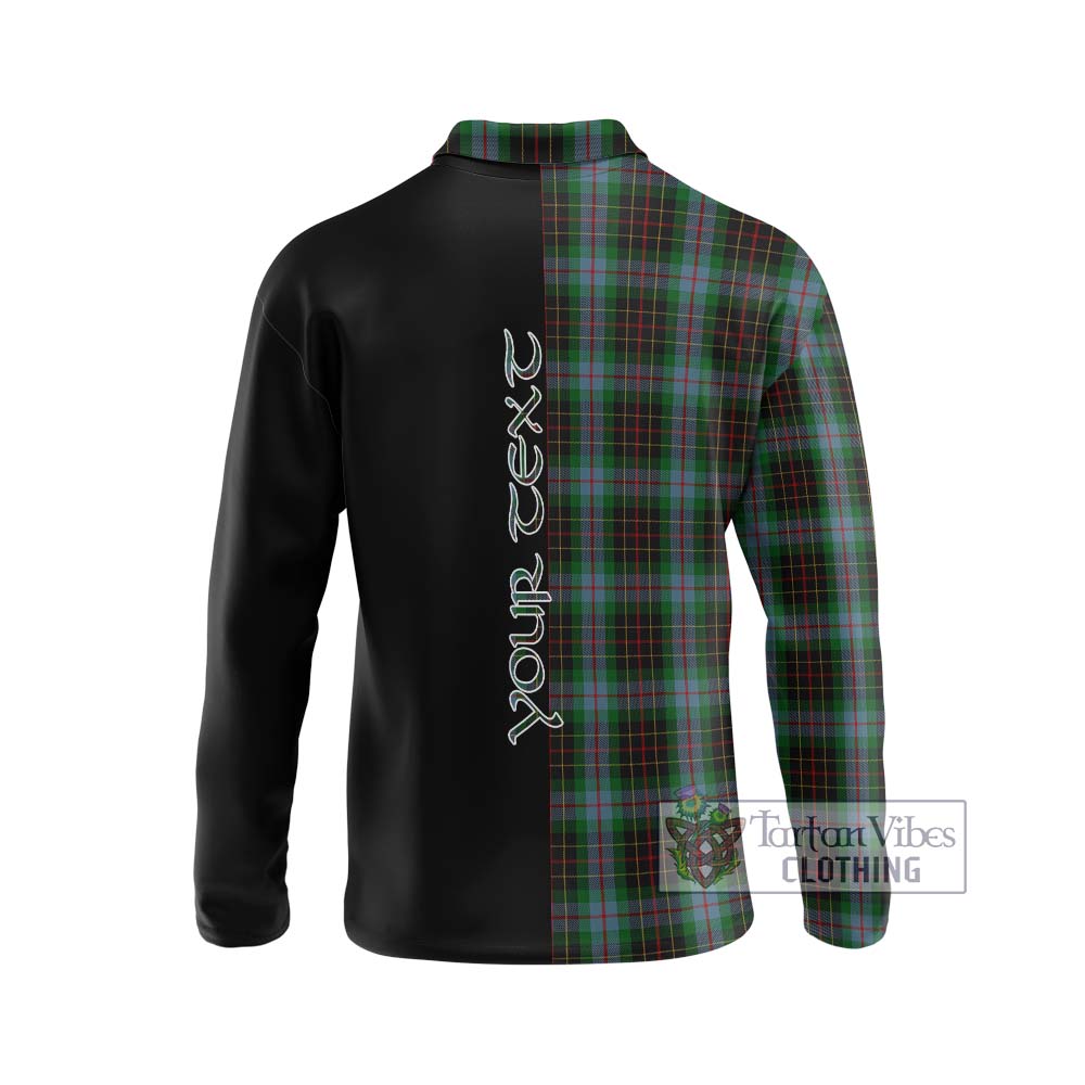 Brodie Hunting Tartan Long Sleeve Polo Shirt with Family Crest and Half Of Me Style - Tartanvibesclothing Shop