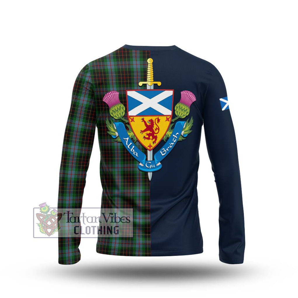 Tartan Vibes Clothing Brodie Hunting Tartan Long Sleeve T-Shirt with Scottish Lion Royal Arm Half Style