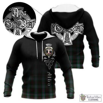 Brodie Hunting Tartan Knitted Hoodie Featuring Alba Gu Brath Family Crest Celtic Inspired